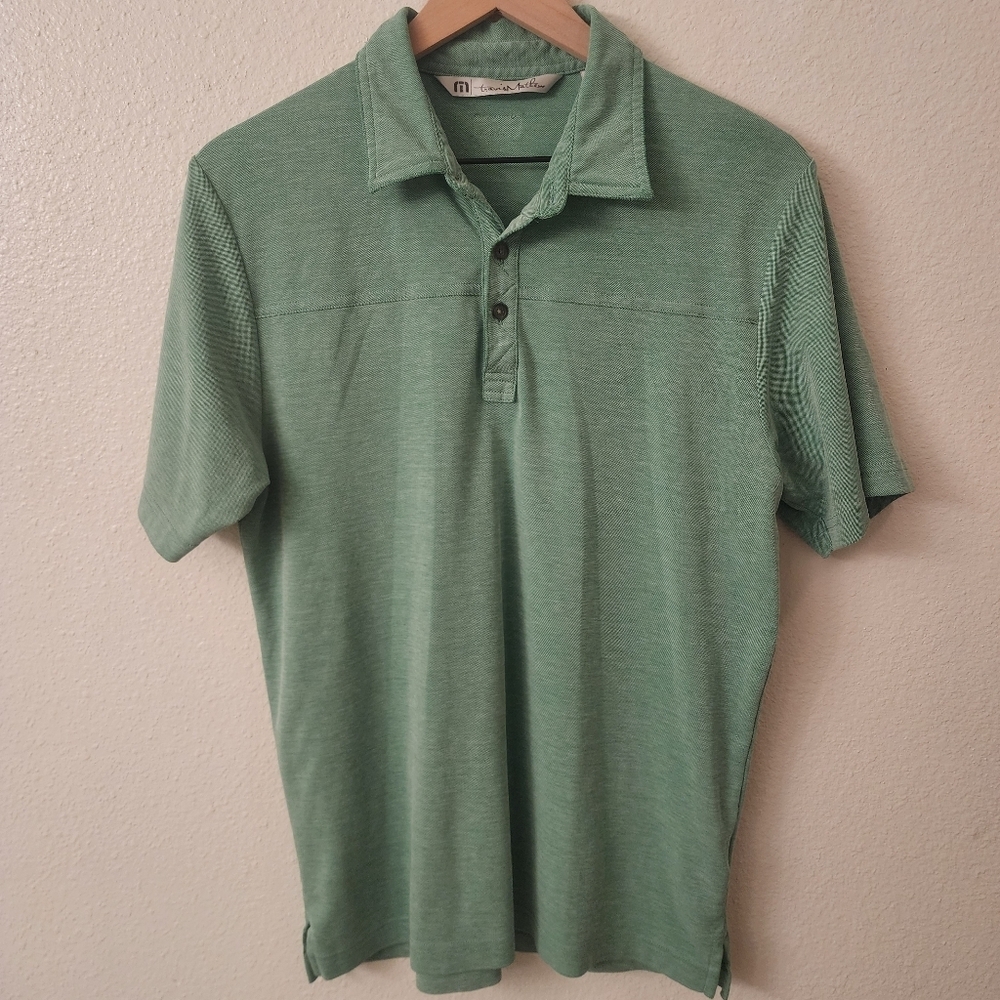 Travis Mathew Mint Green Golf Polo Shirt Mens Sz Medium